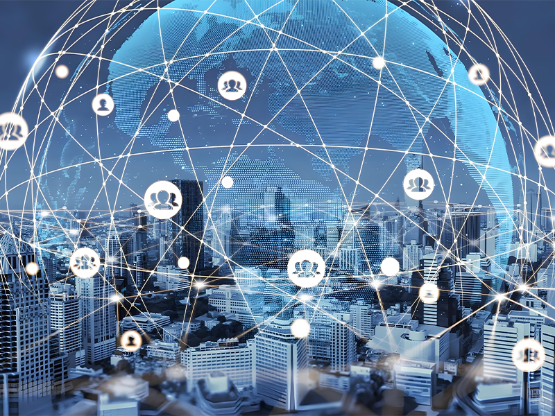 Data center with optical fiber connections